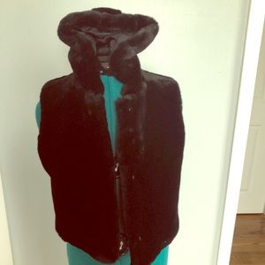 OLD NAVY plush vest with hoodie